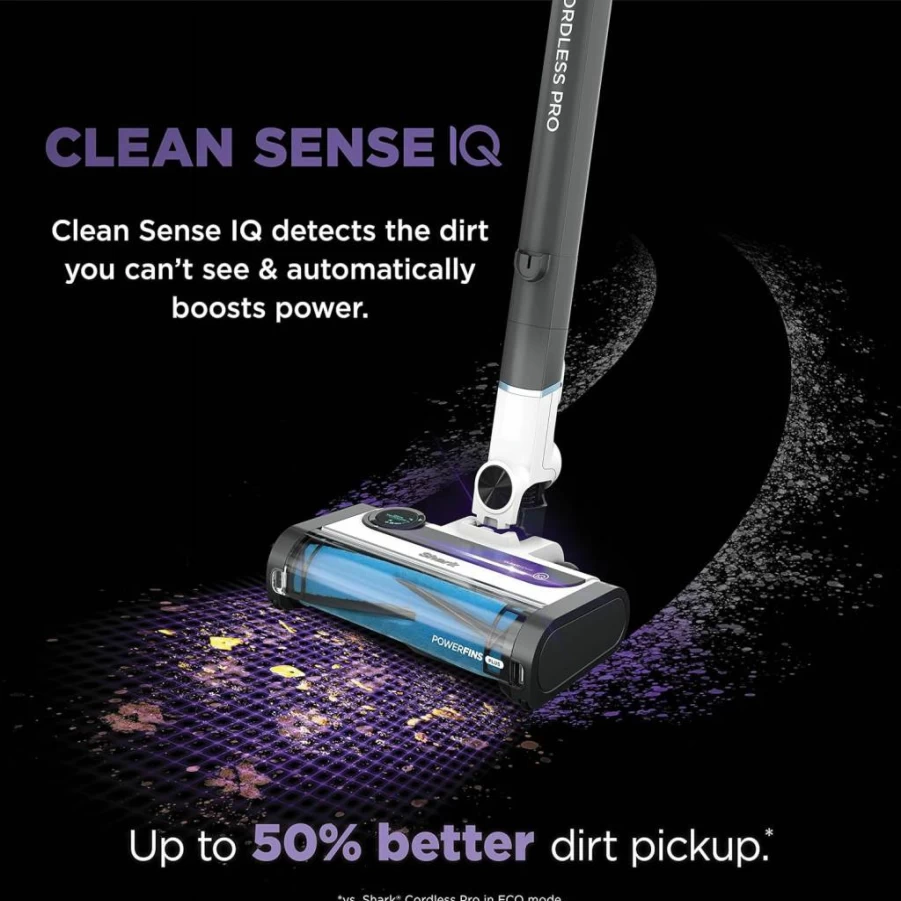 Shark Iz562H Renewed Pro Cordless Vacuum Cleaner with Clean Sense IQ, Odor Neutralizer, and Advanced Filtration System