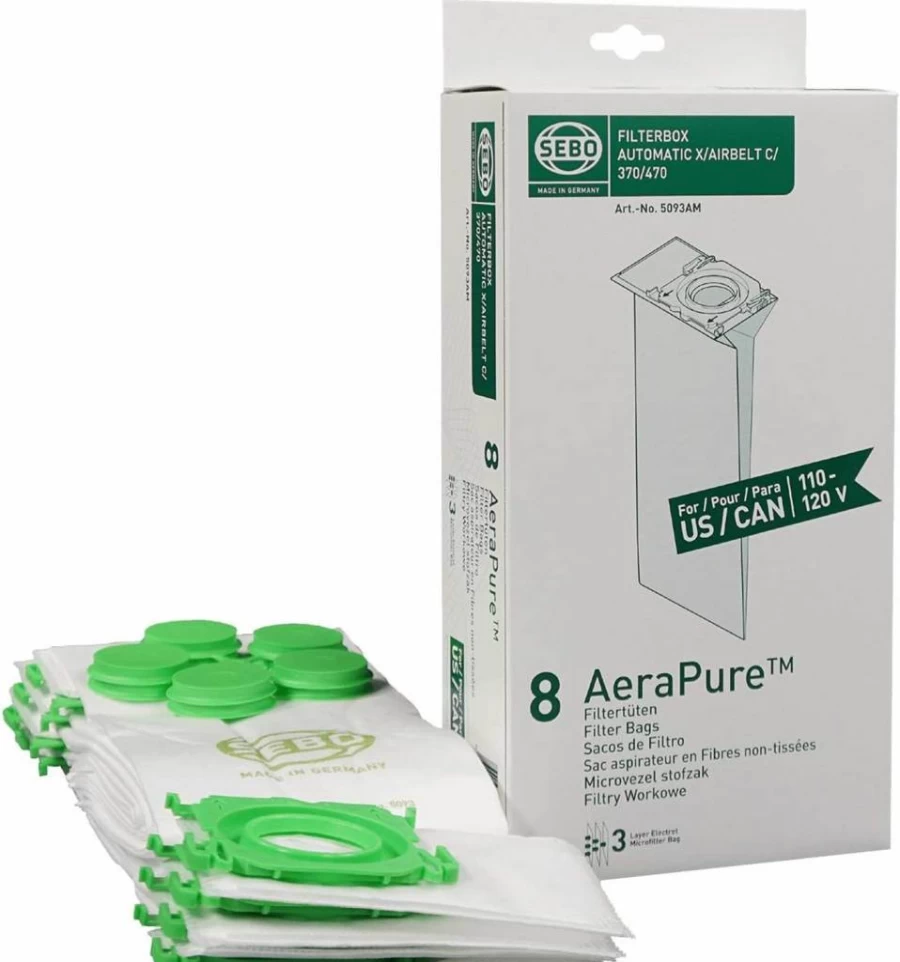 SEBO 5093AM X/C/370 Vacuum Cleaner Replacement Bags - Genuine Parts for SEBO Upright Vacuums