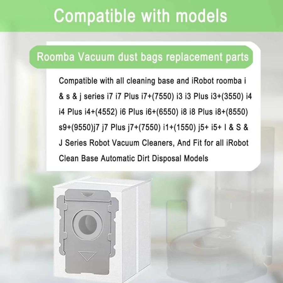 20 Pack MalhSlix Vacuum Bags for iRobot Roomba i7/i7+ i3/i3+ i8/i8+ j7/j7+ s9/s9+ - Compatible Automatic Dirt Disposal Replacement Bags