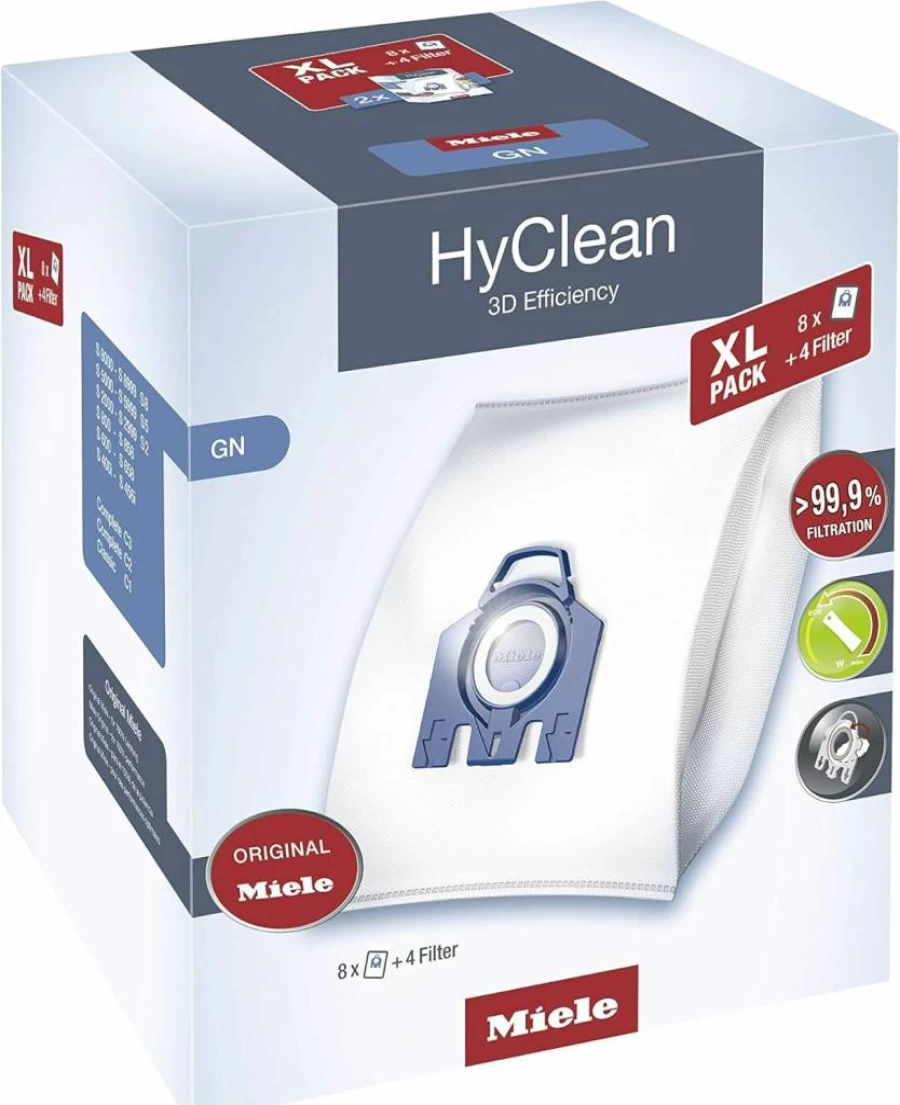 Miele Hyclean 3D GN Vacuum Bags XL Pack (10455000) - Dust-Tight Filter Bags for Miele Vacuum Cleaners