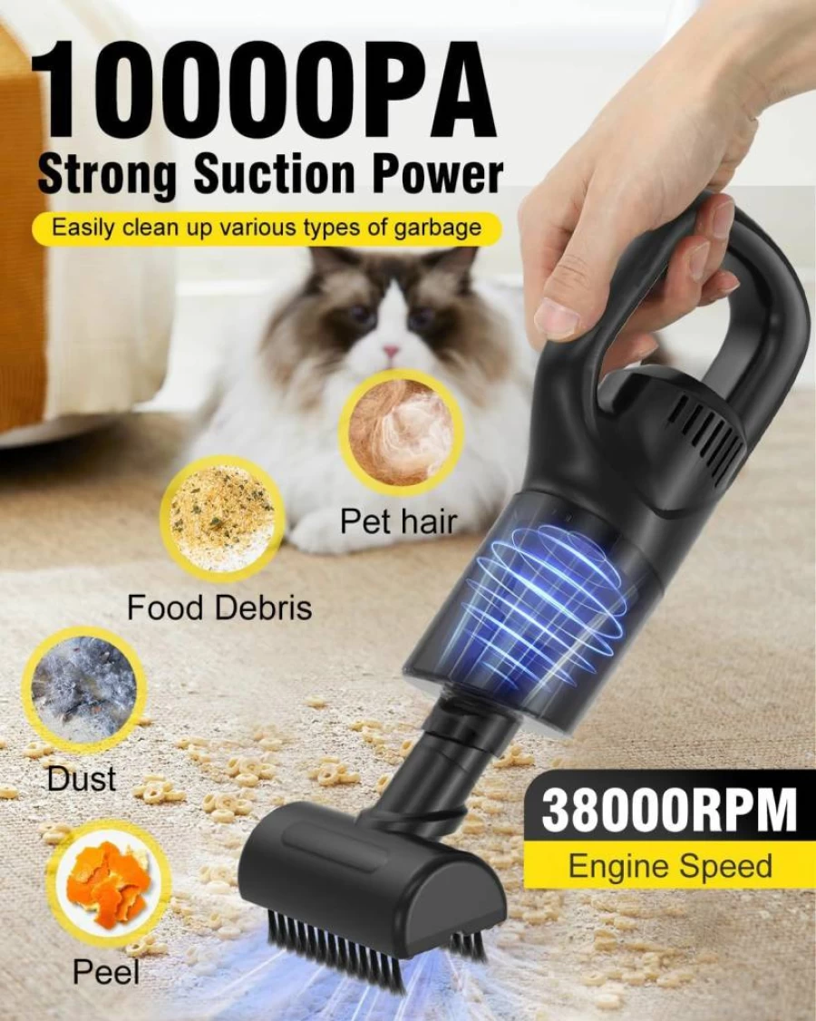 AGOODTO Cordless Handheld Vacuum Cleaner - High Power Portable Rechargeable for Car, Home, Pet Hair, Office with 3 Filters