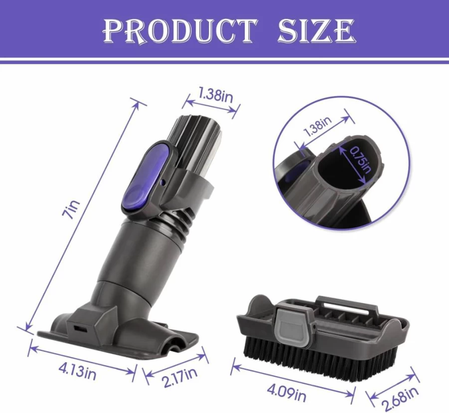 QINAN Rotatable Vacuum Dusting Brush Replacement Compatible with Shark IX141, IZ462H, IZ483H, IZ363HT, IZ361H, IZ163H, IZ362H - D-Shaped Cordless Stick Vacuum Attachments