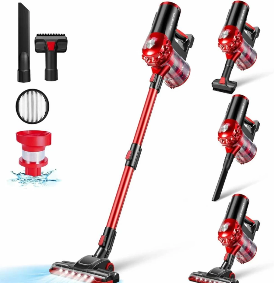 Elezon A200 Cordless Stick Vacuum Cleaner - 25KPA Powerful Suction, Rechargeable, Lightweight, HEPA Filtration for Hardwood Floors & Tiles
