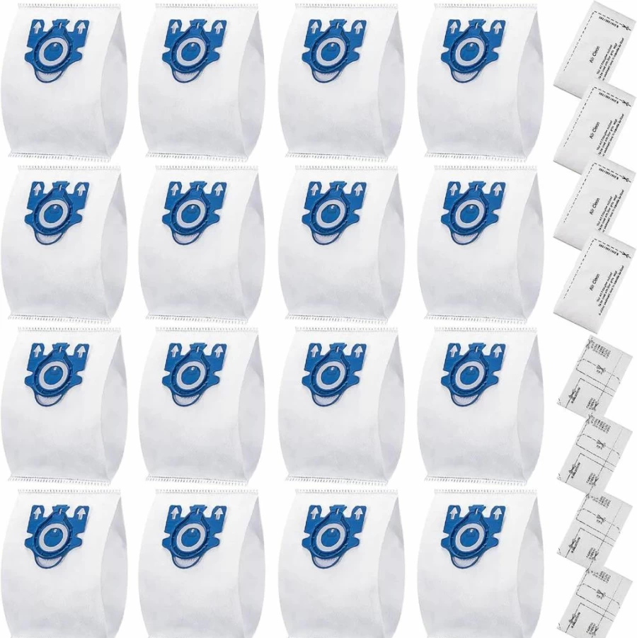 16 Pack CauYien Vacuum Cleaner Bags with 4 Motor & 4 Airclean Filters Compatible with Miele Classic C1, Complete C1 C2 C3, S2, S5, S8 Series
