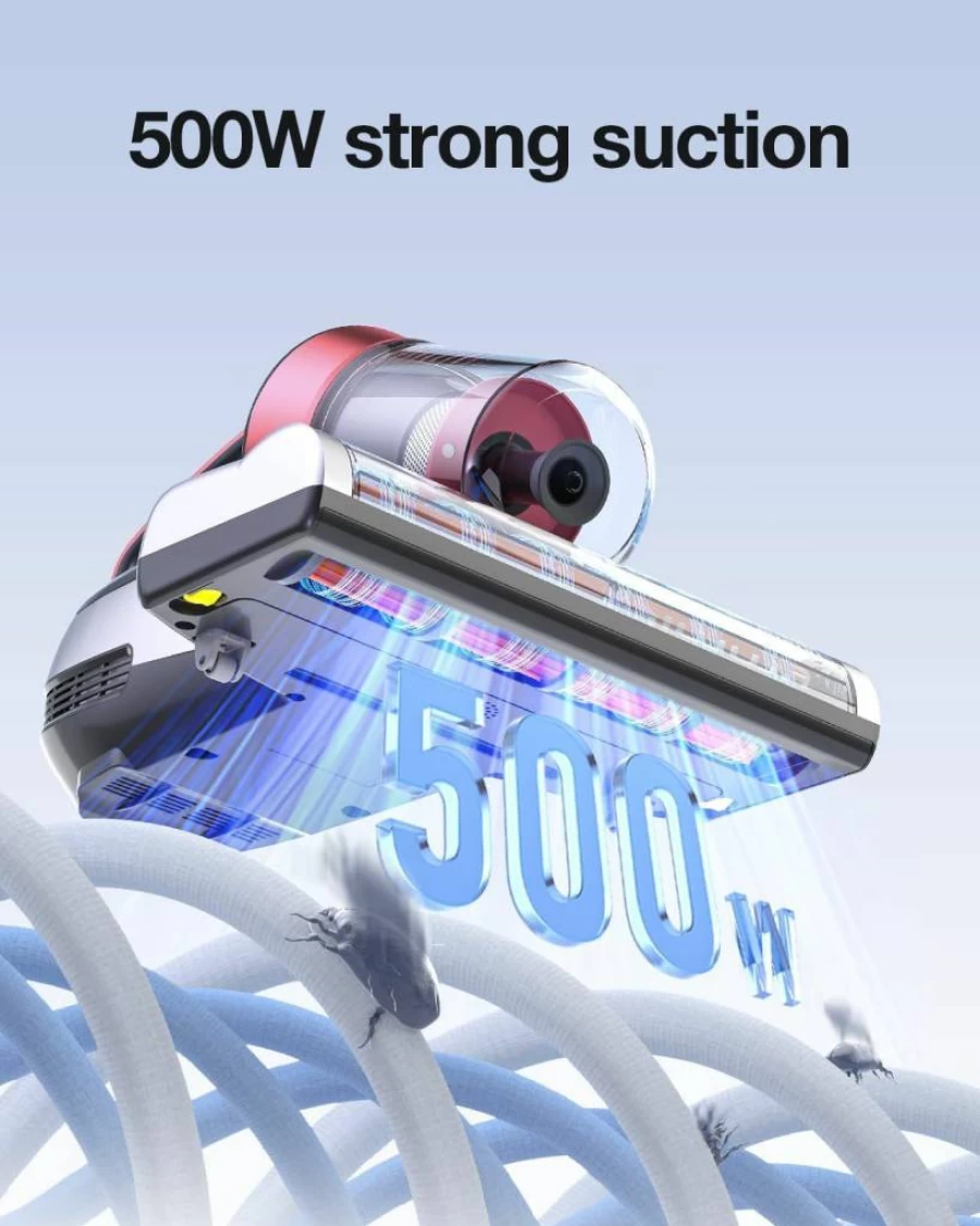 Jimmy Bx5 Pro Corded Handheld Vacuum Cleaner - 500W 15Kpa Powerful Suction, UV-C Light & Ultrasonic for Dust & Pet Hair, HEPA Filter Bed Mattress Vacuum