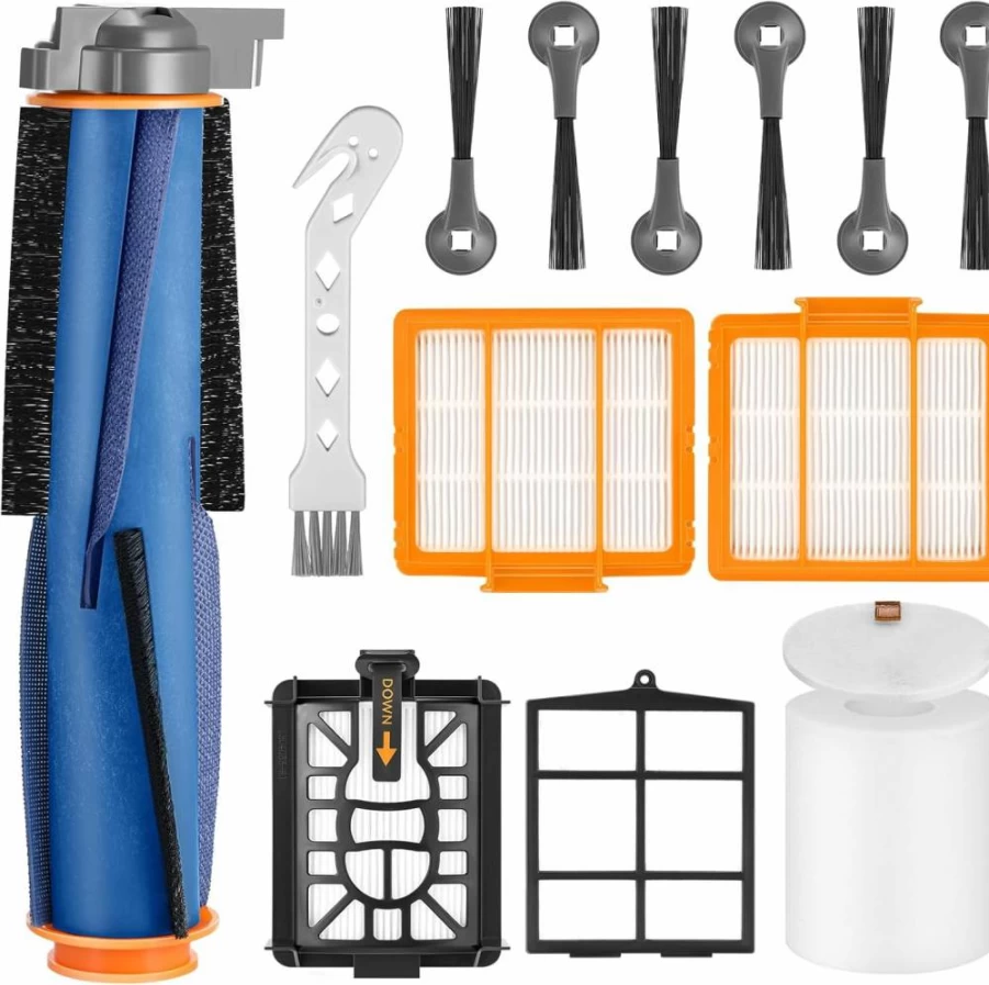 Ecleanfy Replacement Parts Kit for Shark AI AV2501S RV2502AE RV2520AOUS AV2510AOUS AV2511AE RV2610WA RV2610WD - Includes Main Brush, Side Brushes, HEPA Filters, Foam Filters, Pre-Filter