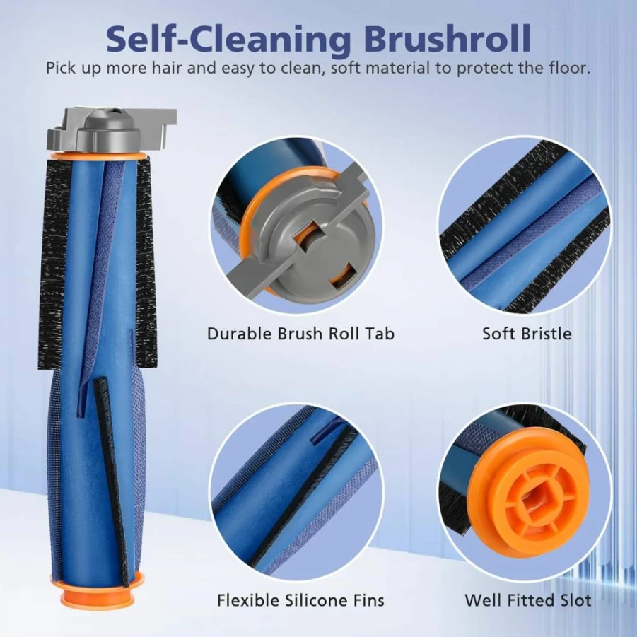Ecleanfy Replacement Parts Kit for Shark AI AV2501S RV2502AE RV2520AOUS AV2510AOUS AV2511AE RV2610WA RV2610WD - Includes Main Brush, Side Brushes, HEPA Filters, Foam Filters, Pre-Filter