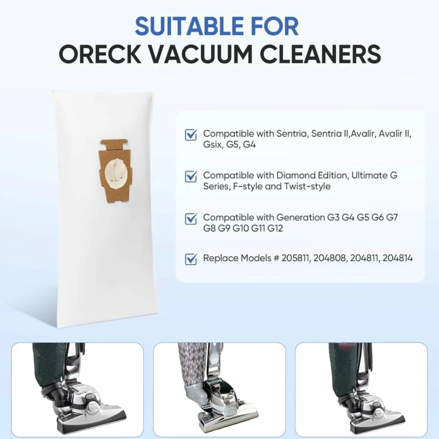 12 Pack LBLVBNEWD HEPA Vacuum Bags with 2 Belts Compatible with KB Sentria, Avalir, G3-G6 & Diamond Edition Vacuums - Micron Magic Allergen Filtration