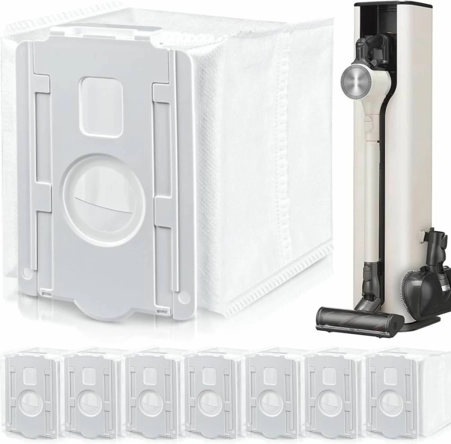 8 Pack NIXOOT Vacuum Dust Bags Compatible With LG CordZero A939KBGS, A938KBGS, A937KGMS, A949KTMS All-In-One Tower Cordless Cleaner - Replacement Dirt Disposal Bags