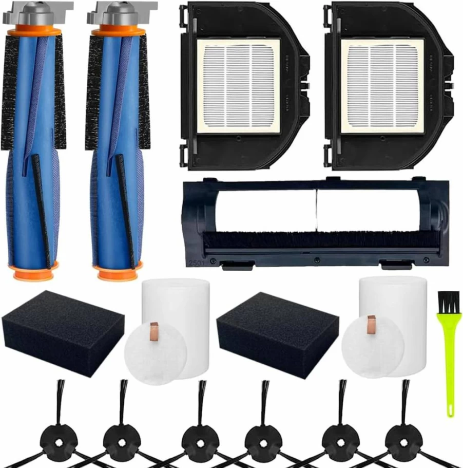 GuoYiAMA Replacement Parts Kit for Shark Matrix RV2310AE/UR2360S - 2 Main Brushes, 6 Side Brushes, 2 Foam Filters, Dustbin Filters, Brush Cover - Compatible with Shark Vacuum Models AV2310AE/UR2350AE