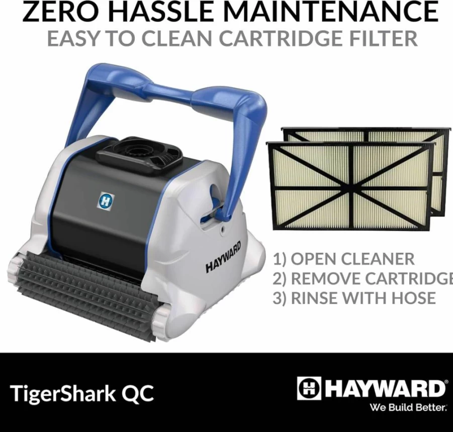 Hayward Tigershark QC Robotic Pool Cleaner for In-Ground Pools - Automatic Pool Vacuum with Quick Clean Technology, Up to 20x40 Ft Coverage