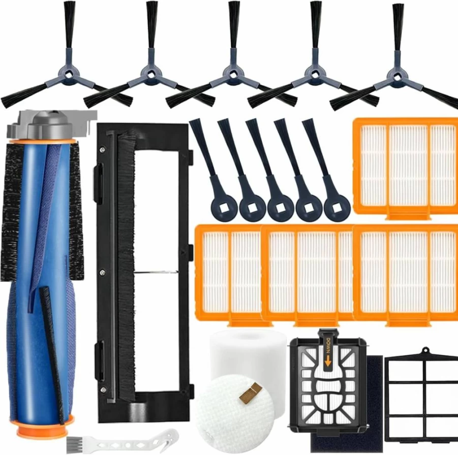 CauYien Replacement Parts for Shark IQ Robot Vacuum - Side Brush, Roller Brush, HEPA Filters, Foam Filters Compatible with RV1001AE, RV100AE, RV912S, RV913S, AV1002AE, AV970, AV992, AV993